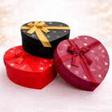 Heart Shape Rigid Hamper Box with Ribbon Lid | Premium Packaging for Chocolates or Gifts | Pack of 1