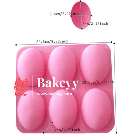 6 Cavity Oval Shape Silicone Moulds - Bakeyy.com - India - 6 Cavity Oval Shape Silicone Moulds - Default Title