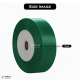 1 inch |18 Mtr Green Satin Ribbon Roll – High-Quality Decorative Ribbon for Gift Wrapping & Crafts| 1 Roll