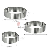 3 Set Cake Ring Round | 4" inch Ring, 6" inch Ring, 8" inch Ring - Bakeyy.com - India - 3 Set Cake Ring Round | 4" inch Ring, 6" inch Ring, 8" inch Ring - Default Title