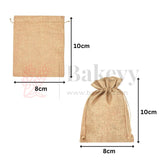8x10 CM | Jute Potli Bag | Gift Return Gifts Bags| Natural Jute Colour | Drawstring Bags - Bakeyy.com - India - 8x10 CM | Jute Potli Bag | Gift Return Gifts Bags| Natural Jute Colour | Drawstring Bags - Pack Of 10 / 3x4 Inch