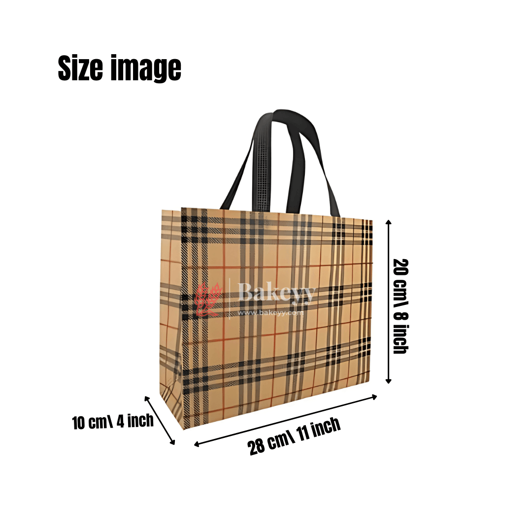 PVC Lamination Bags |  Brown LV Checks design | Non Woven Design |