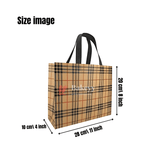 PVC Lamination Bags |  Brown LV Checks design | Non Woven Design |