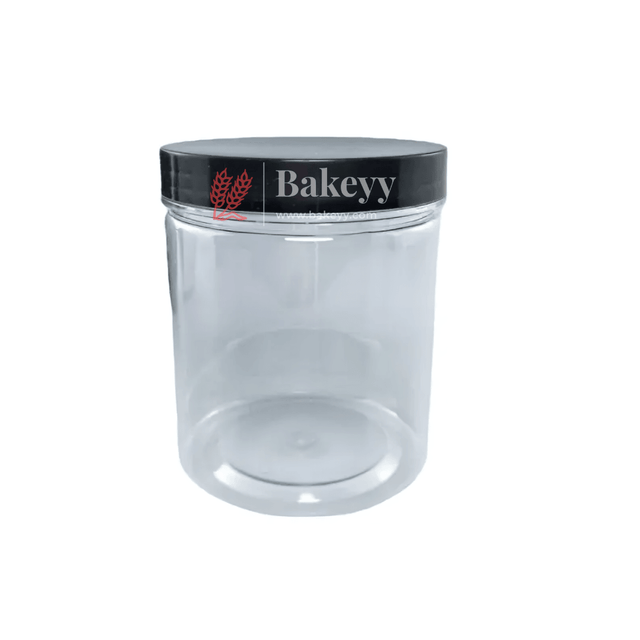 Transparent Storage Jar with Black Lid | Cookie Jar | Pack of 10 | Airtight and Reusable | Multi Purpose Jar | - Bakeyy.com - India - Transparent Storage Jar with Black Lid | Cookie Jar | Pack of 10 | Airtight and Reusable | Multi Purpose Jar | - 500ml x11x8