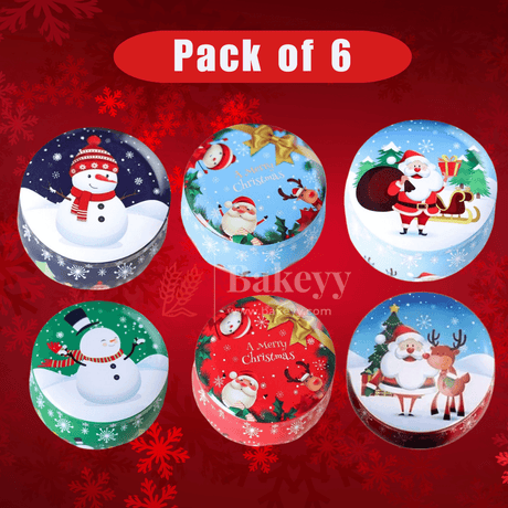 Christmas Decorative Tin Candle Set | Pack of 6 | Festive Scented Candles for a Joyful Holiday Ambiance - Bakeyy.com - India - Christmas Decorative Tin Candle Set | Pack of 6 | Festive Scented Candles for a Joyful Holiday Ambiance - Default Title