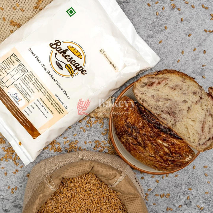 Bakescape T65 Bread Flour (1 kg) | Unbleached, High Protein Content for Perfect Breads, Buns, Bagels, Baguettes, Sourdoughs, Artisanal Breads, Focaccia, Brioche, and More - Bakeyy.com