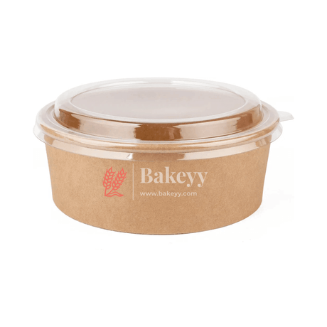 500ml | Kraft Paper Tub Container With PET Lid | Eco-Friendly Food Containers | Pack of 10 | - Bakeyy.com - India - {{ variant.name }}