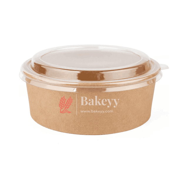 500ml | Kraft Paper Tub Container With PET Lid | Eco-Friendly Food Containers | Pack of 10 | - Bakeyy.com - India - 500ml | Kraft Paper Tub Container With PET Lid | Eco-Friendly Food Containers | Pack of 10 | - Default Title