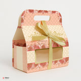 17.5x19x9cm | Luxury Floral Gift Box with Golden Ribbon & Transparent Window With 2 Tins | Pack of 10