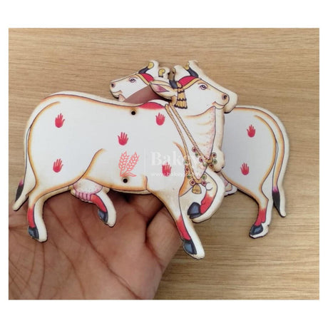 Kamadhenu MDF Wooden Cutout | Wall Hanging | Sacred Cow with Deities | Home Decor| Pack of 2 - Bakeyy.com - India - Kamadhenu MDF Wooden Cutout | Wall Hanging | Sacred Cow with Deities | Home Decor| Pack of 2 - 3" Inch