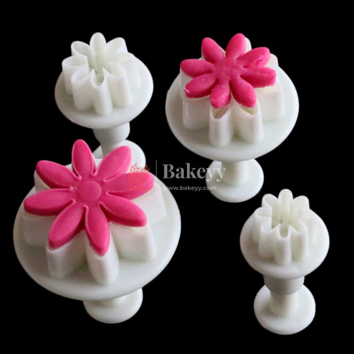 4pcs Daisy Plunger Cutters Fondant Tool - Bakeyy.com