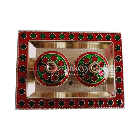 Plastic Kumkum Holder Stone Decorated 2-in-1 Haldi/Kumkum Holder- 2 - Bakeyy.com - India - Plastic Kumkum Holder Stone Decorated 2-in-1 Haldi/Kumkum Holder- 2 - Default Title