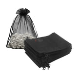 20x25 cm | Organza Potli Bags | Black Colour | pack of 50