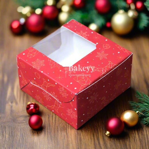 1  Brownie Box Red Christmas Design | With Window