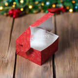 1 Brownie Box Red Christmas Design | With Window - Bakeyy.com - India - 1 Brownie Box Red Christmas Design | With Window - Pack of 10