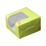 1 Brownie Box Yellow Color | With Window - Bakeyy.com - India - 1 Brownie Box Yellow Color | With Window - Pack Of 10