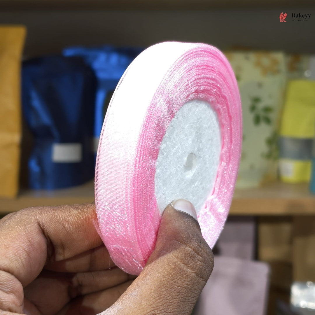 1 cm x 32 Meter | Shiny Organza Ribbon Roll | Multiple Colors Available | Pack of 1