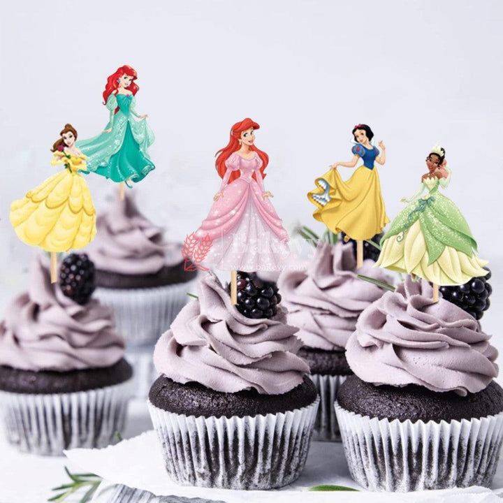 6pcs PRINCESS theme Birthday Cake Topper| Cupcake Toppers| Bday Decorations Items. - Bakeyy.com