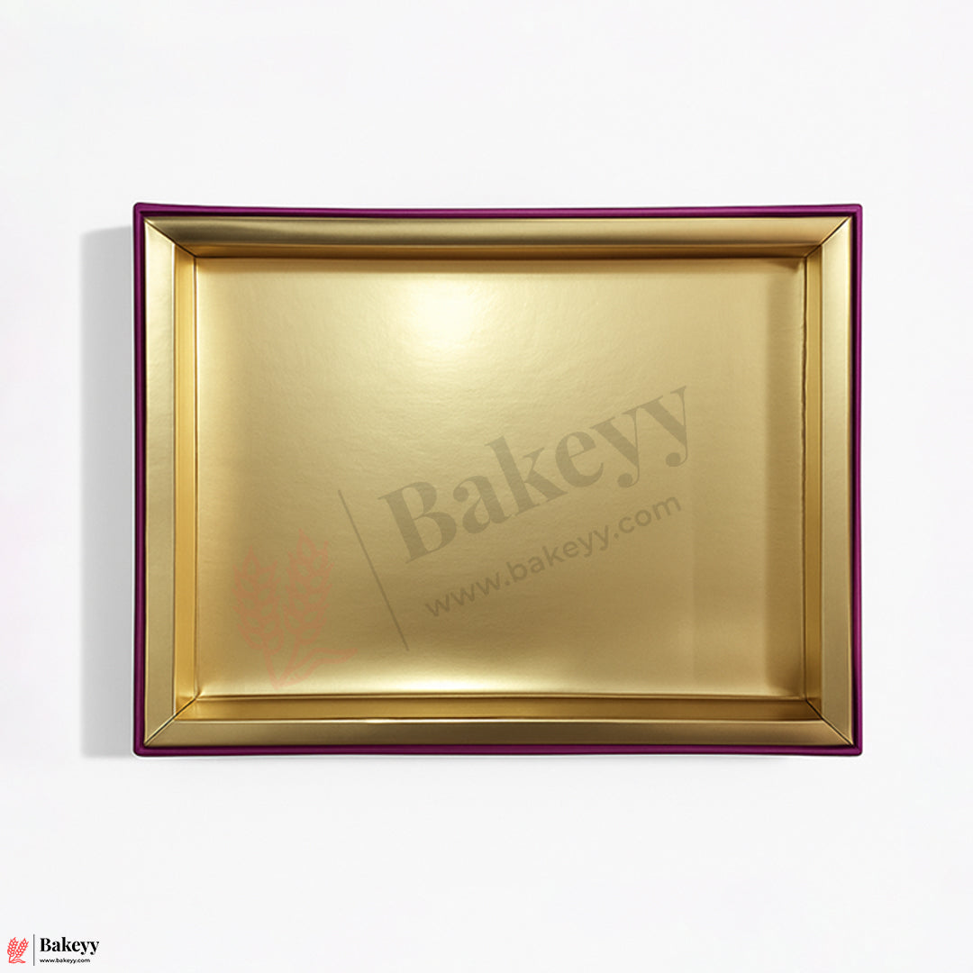 One Kg Sweet Box | 10.5x7.5x1.5 Inch |  Elegant Lotus Design Sweet Gift Box with Golden Tray 1 Piece
