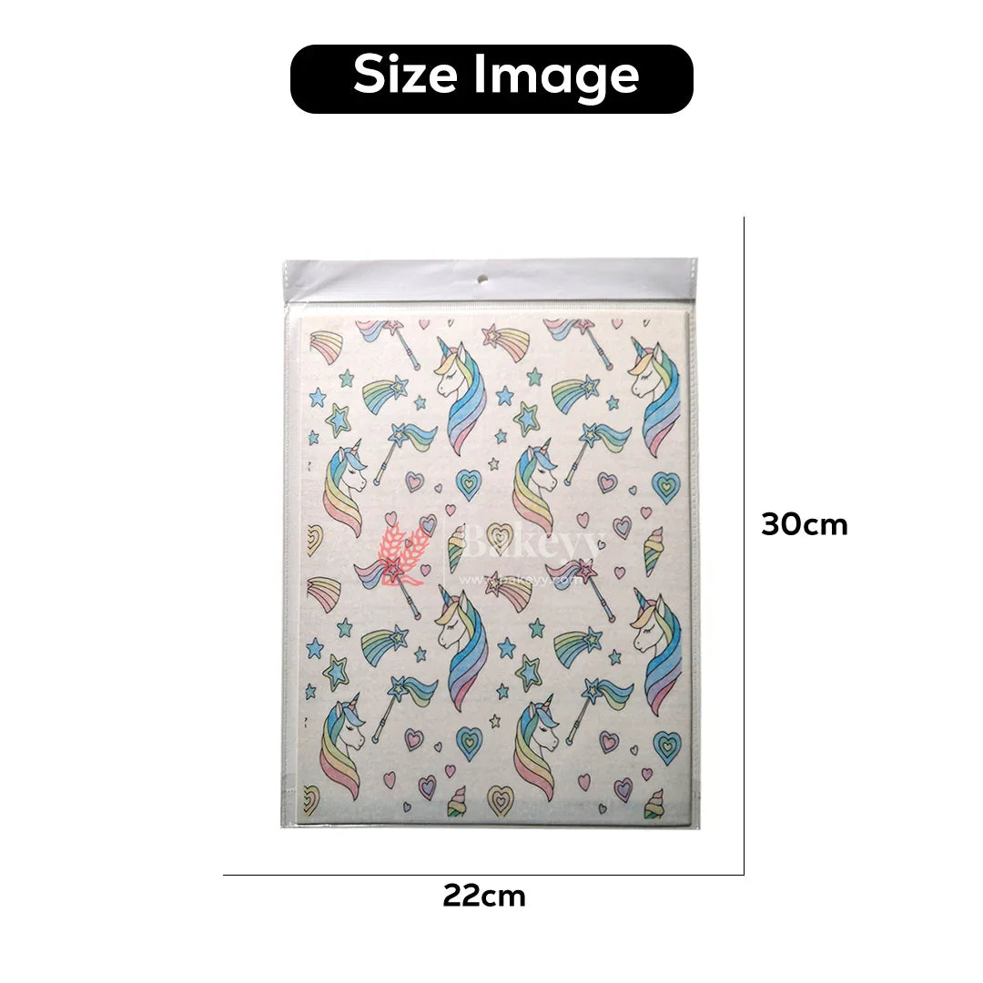 Colorful Unicorn Edible Cake Sheet – Fun Cartoon Design | Pack Of 1