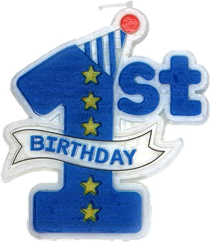 1st Brithday Candles Cake Blue Colour| 1 pcs | For Birthday, &amp; Cake Decoration - Bakeyy.com