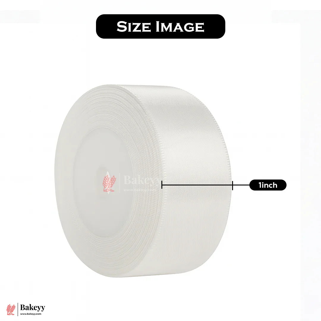 1 inch |18 Mtr White Satin Ribbon Roll – High-Quality Decorative Ribbon for Gift Wrapping & Crafts| 1 Roll