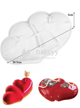 2 Cavity Silicon 3D Diamond Heart Entremet Cake Mould Mousse Mould - Bakeyy.com - India - 2 Cavity Silicon 3D Diamond Heart Entremet Cake Mould Mousse Mould - Default Title