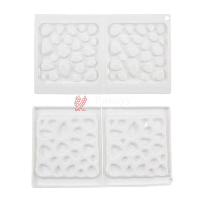 2 Cavity Silicon 3D Square Bubble shape Entremet Cake Mould Mousse Mould - Bakeyy.com