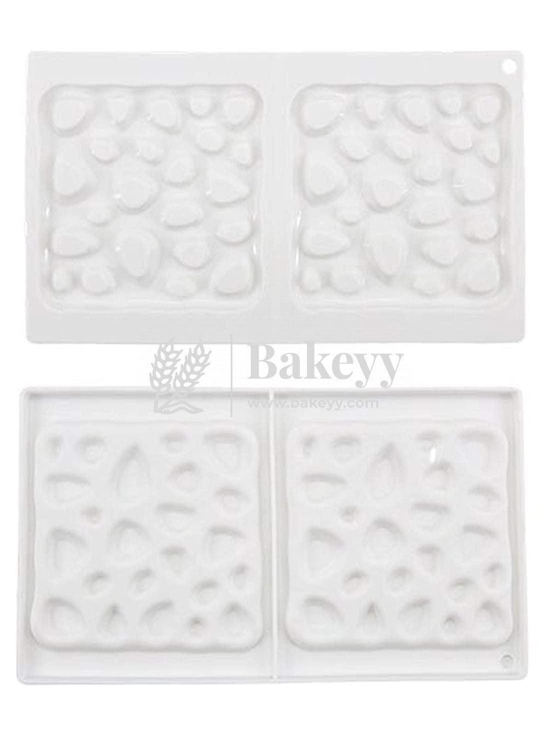 2 Cavity Square Stone Garnishing Shape Cake Moulds - Bakeyy.com - India - 2 Cavity Square Stone Garnishing Shape Cake Moulds - Default Title