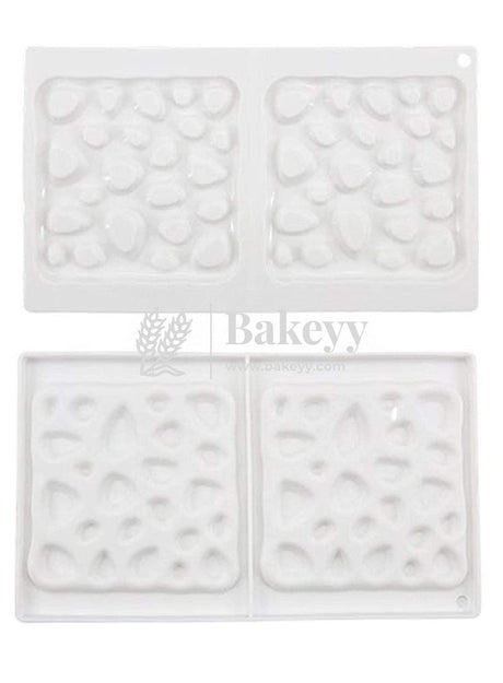 2 Cavity Square Stone Garnishing Shape Cake Moulds - Bakeyy.com - India - 2 Cavity Square Stone Garnishing Shape Cake Moulds - Default Title