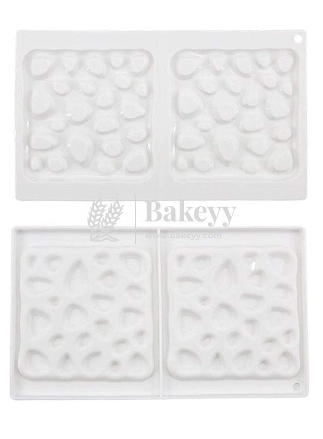 2 Cavity Square Stone Garnishing Shape Cake Moulds - Bakeyy.com - India - 2 Cavity Square Stone Garnishing Shape Cake Moulds - Default Title