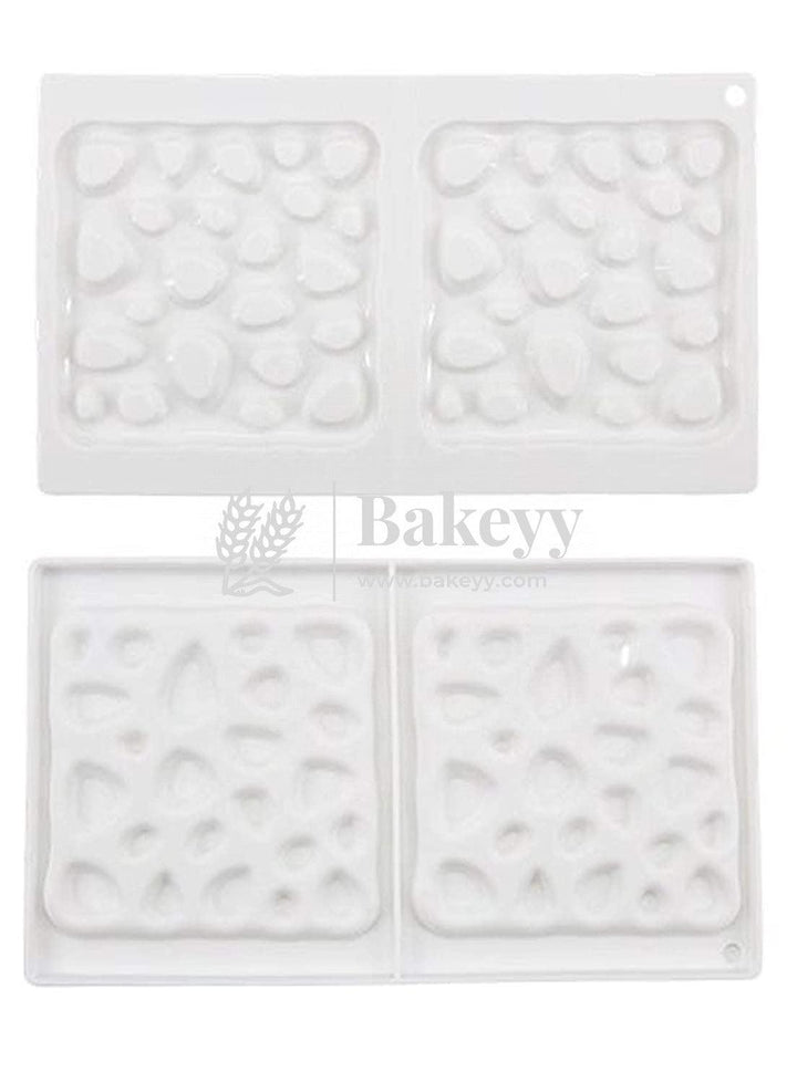 2 Cavity Square Stone Garnishing Shape Cake Moulds - Bakeyy.com