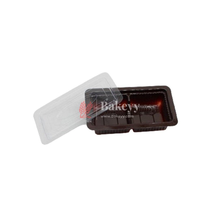 2 Cavity Tray With Transparent Lid (Pack Of 25) - Bakeyy.com