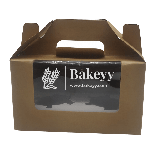 2 Cupcake Box | With Window On The Lid | With Handle | Brown | Kraft | Pack Of 10 - Bakeyy.com
