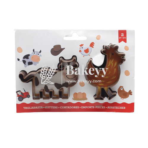 2 Pieces Cow &amp; Hen Cookie Cutter - Bakeyy.com - India - 2 Pieces Cow &amp; Hen Cookie Cutter - Default Title