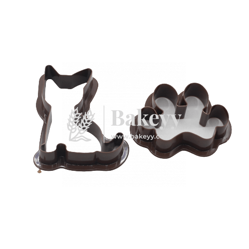 2 Pieces Paw &amp; Cat Cookie Cutter - Bakeyy.com - India - 2 Pieces Paw &amp; Cat Cookie Cutter - Default Title