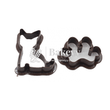 2 Pieces Paw &amp; Cat Cookie Cutter - Bakeyy.com - India - 2 Pieces Paw &amp; Cat Cookie Cutter - Default Title