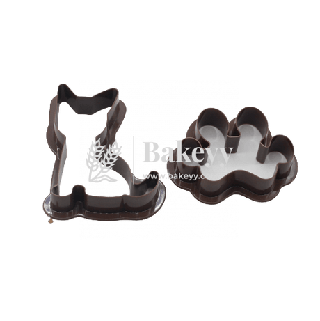 2 Pieces Paw &amp; Cat Cookie Cutter - Bakeyy.com - India - 2 Pieces Paw &amp; Cat Cookie Cutter - Default Title