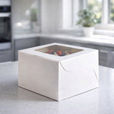 5 Inch Height | White Cake Box ITC Quality | Square Shape Top window | Pack Of 25