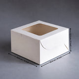 5 Inch Height | White Cake Box ITC Quality | Square Shape Top window | Pack Of 25