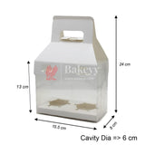 PVC 2 Cavity Cupcake Box | Multi Color | Pack of 10 - Bakeyy.com - India - PVC 2 Cavity Cupcake Box | Multi Color | Pack of 10 - White