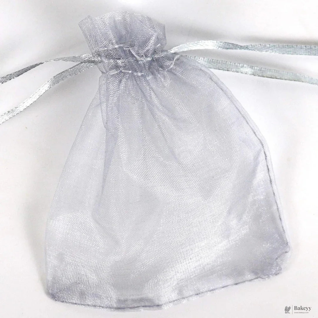 7x9Cm |Grey Organza Potli Bags | Pack of 99