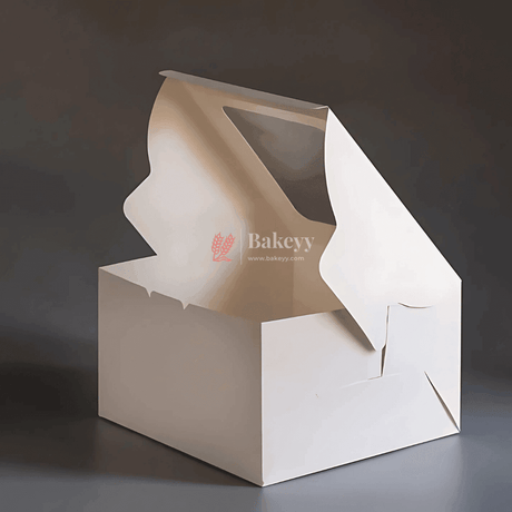 10x10x5 inch Cake Box With Square Window | Birthday Cake boxes | Pack Of 25 | - Bakeyy.com - India - 10x10x5 inch Cake Box With Square Window | Birthday Cake boxes | Pack Of 25 | - Default Title