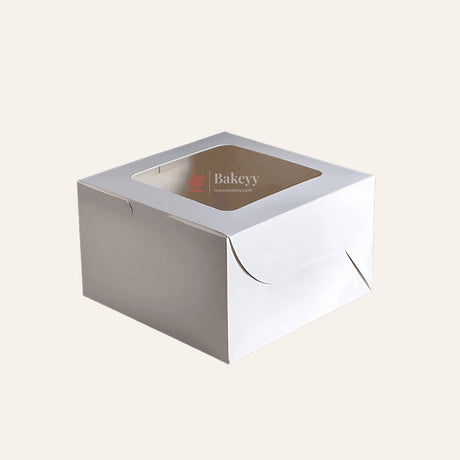 7x7x5 Inch Cake Box With Square Top Window ITC Quality | Pack Of 25 - Bakeyy.com - India - 7x7x5 Inch Cake Box With Square Top Window ITC Quality | Pack Of 25 - Default Title