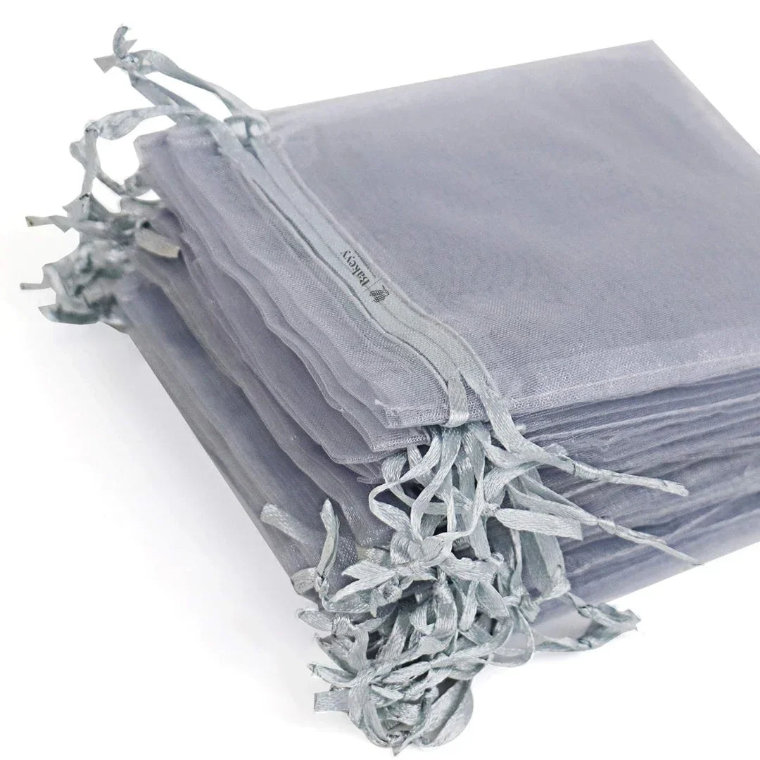 7x9Cm |Grey Organza Potli Bags | Pack of 99