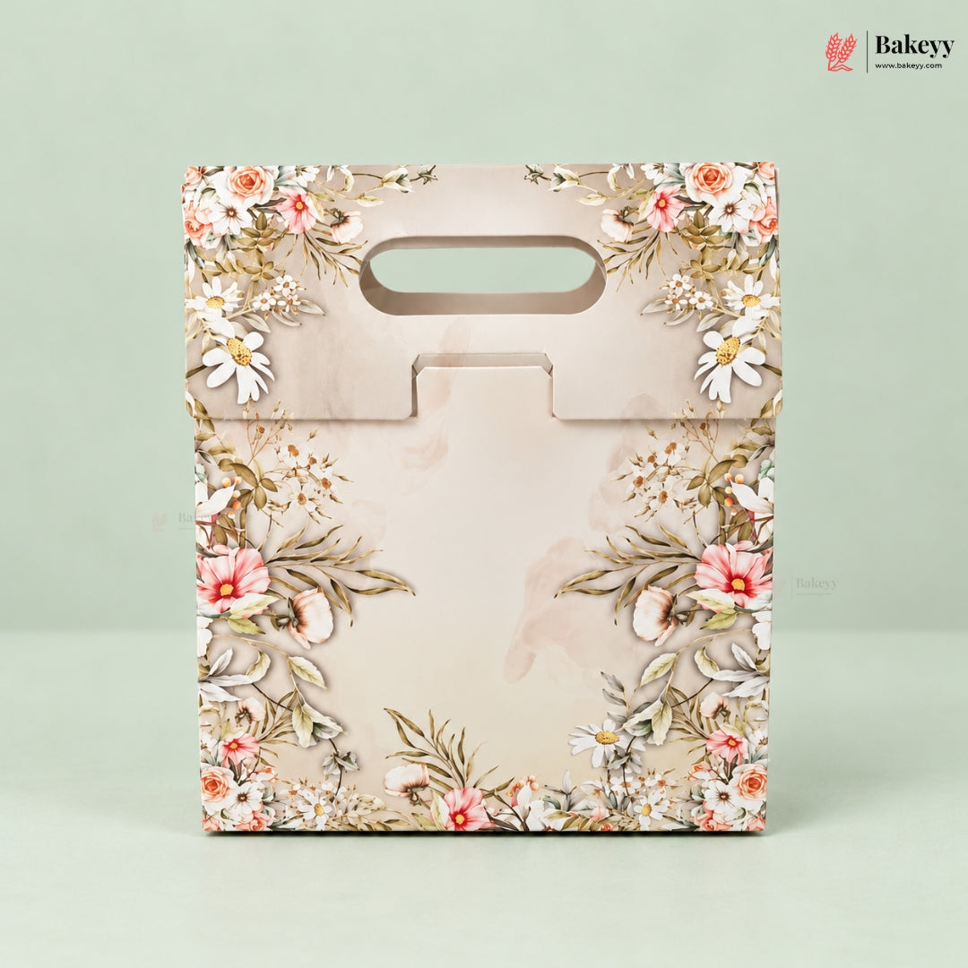 Bloom Printed Window Gift Box with Handle | Pack of 10