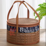 21x16 cm | Brown Round Wooden baskets| 1 Piece