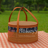 21x16 cm | Brown Round Wooden baskets| 1 Piece