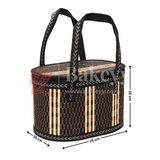 25x16x16 cm | Black Oval Wooden baskets| 1 Piece
