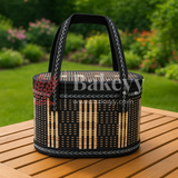 25x16x16 cm | Black Oval Wooden baskets| 1 Piece